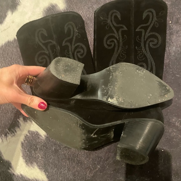 Western suede leather knee high boots - Picture 6 of 8